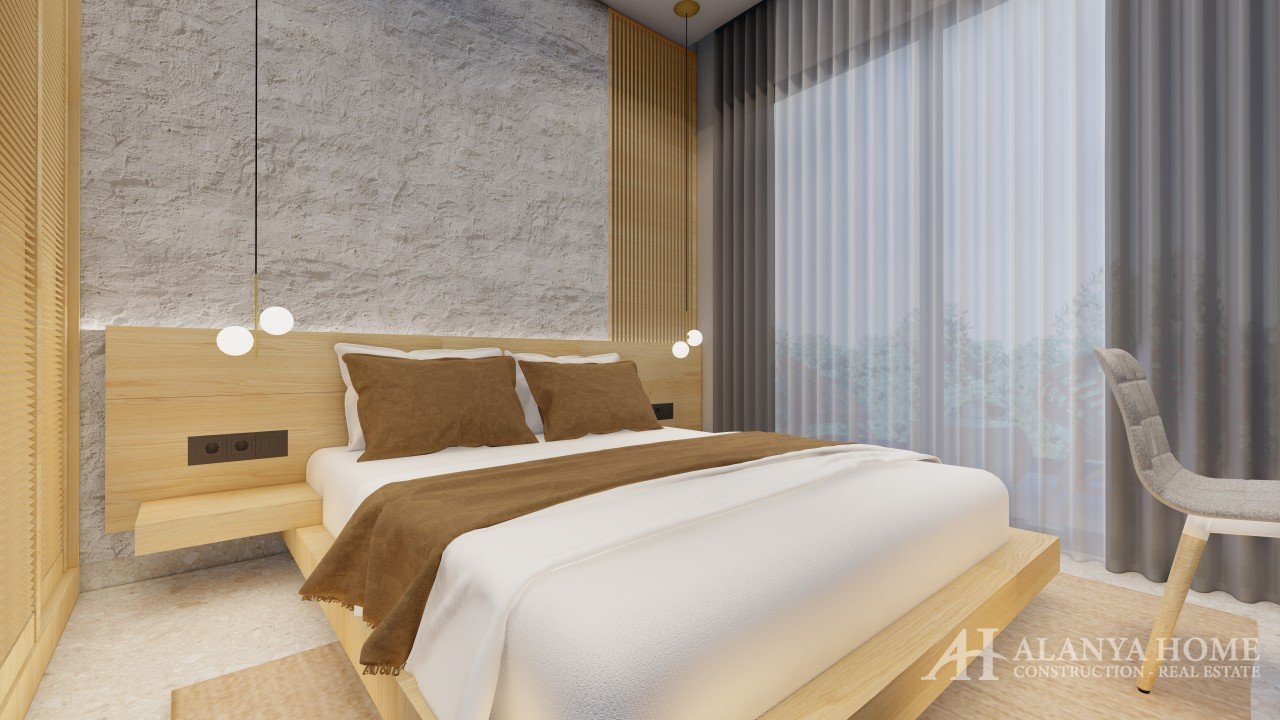 Фото купить продать недорогую двухкомнатную квартиру недвижимость 1+1 c просторной спальней Алания Х