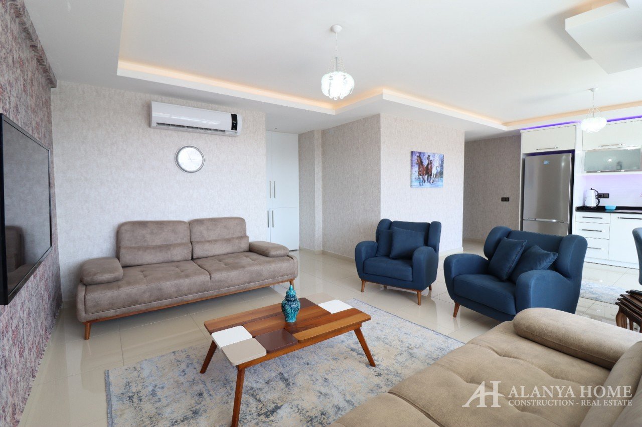 شقة فسيحة 2 + 1 في مجمع RİSİNG BLUE السكني في Kestel Alanya