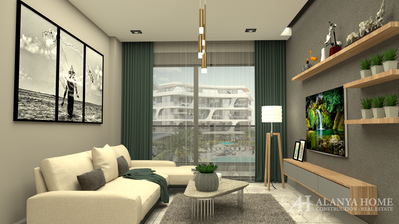 Sultan Оба Алания Анталия Түркияда теңіз көрінісі бар теңіздің жанында құрылыс салушы компаниясынан 