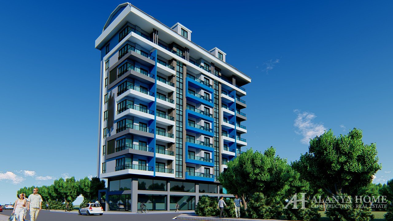 Blue Palace Mahmutlar Alanya Antalya Turkey purchase sale property, furnished, one and two bedroom a