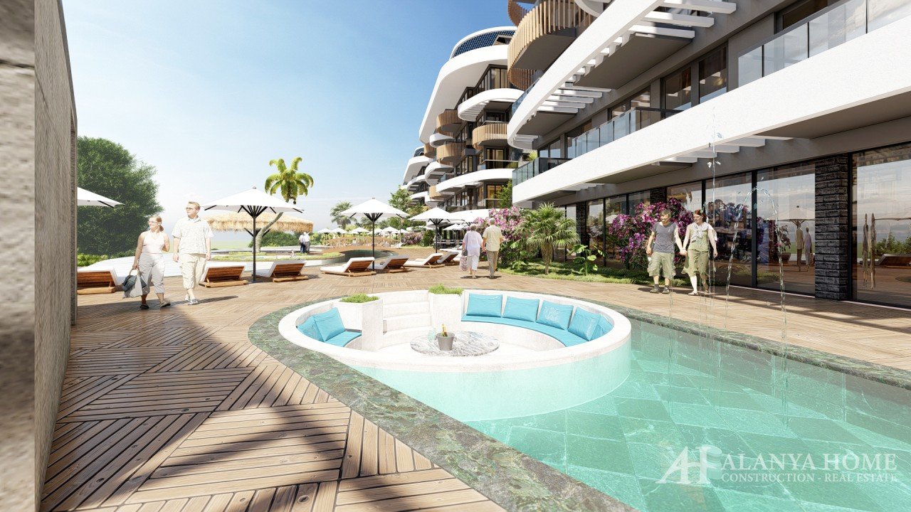 پانوراما نخست Kestel آلانیا آنتالیا ترکیه خرید اموال فروش یک آپارتمان مبله یک خوابه در یک طرح اقساط 