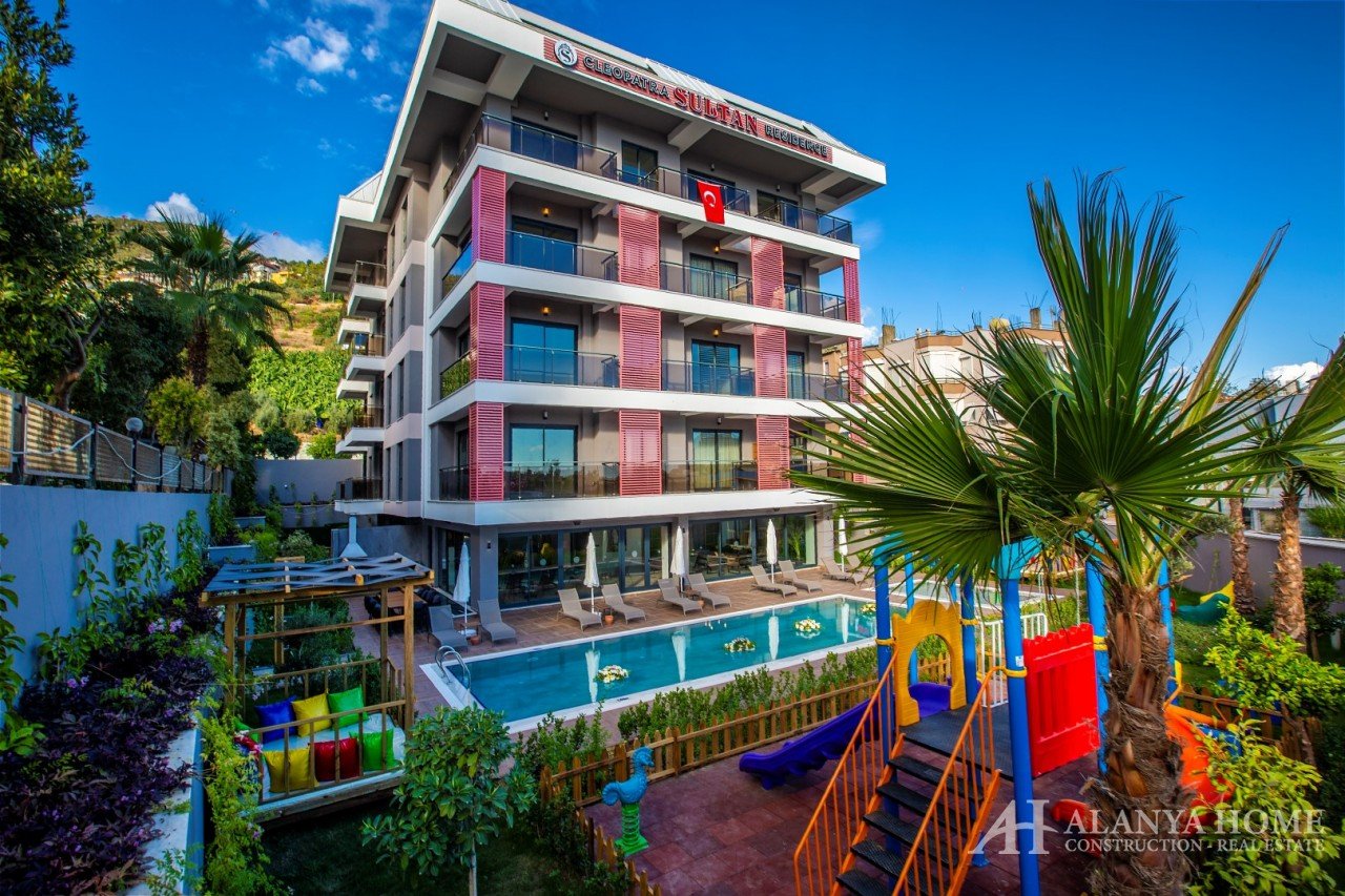 Kleopatra Sultan Center Alanya Antalya Türkiye satın alma satılık eşyalı tek yatak odalı daire yeni 