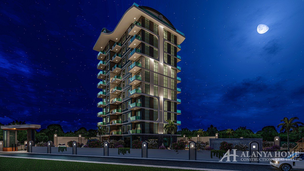 محمودلار ألانيا تركيا مفروشة ، شقة بغرفتي نوم ، شركة بناء ، مطلة على البحر ، شراء عقارات بيع