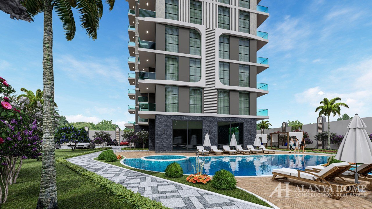 Махмутлар Алания Түркияда құрылыс компания арзан тұрғын үйден бір екі бөлмелі пәтерді сатып алу сату