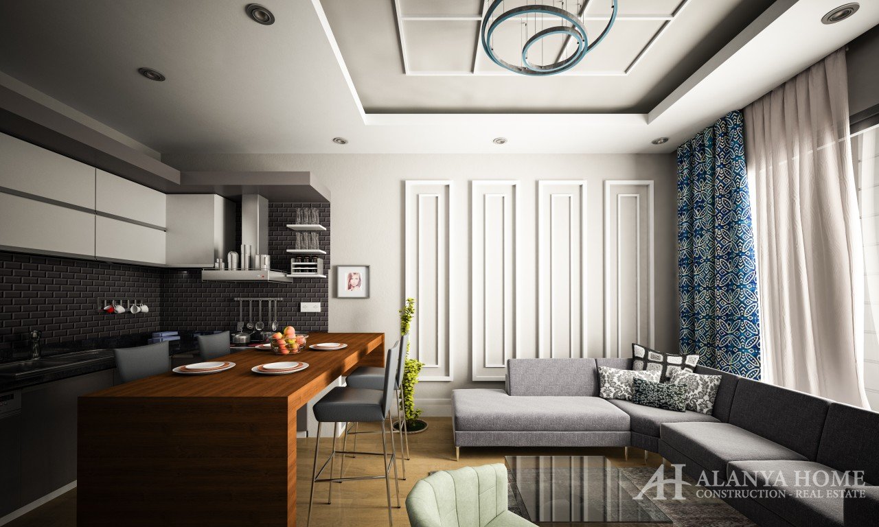 Mahmutlar Alanya Turkey furnished, one two bedroom apartment, construction company, by the sea view,