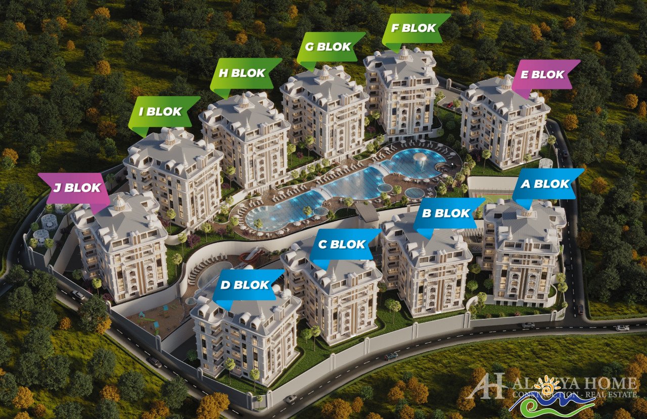 Apartments fo sale in MevaCity Residence Ciplakli Alanya Antalya Turkey