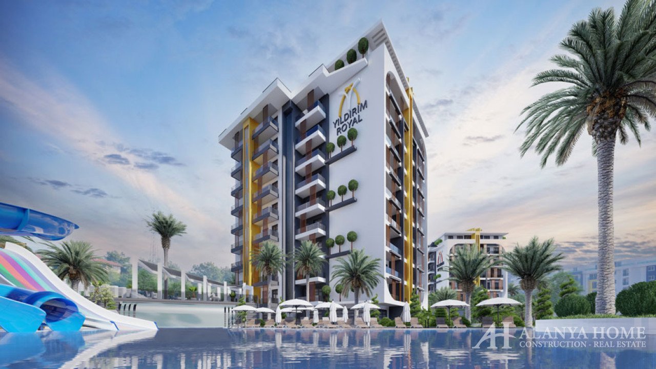 Аланияда Авсалларда мекенінде Yildirim Royal кешенінде 1+1 пәтер сатылады
