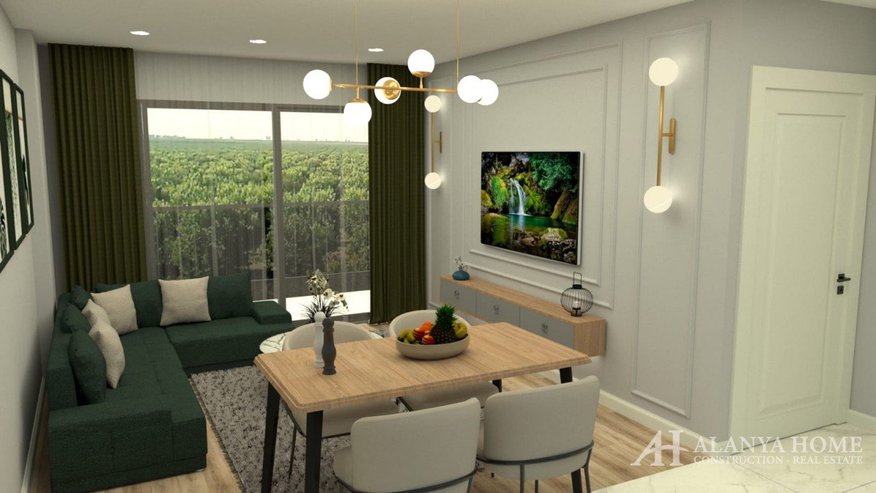 Yapi Green Life Oba Alanya Анталия Турция покупка продажа меблированной двухкомнатной квартиры в нов