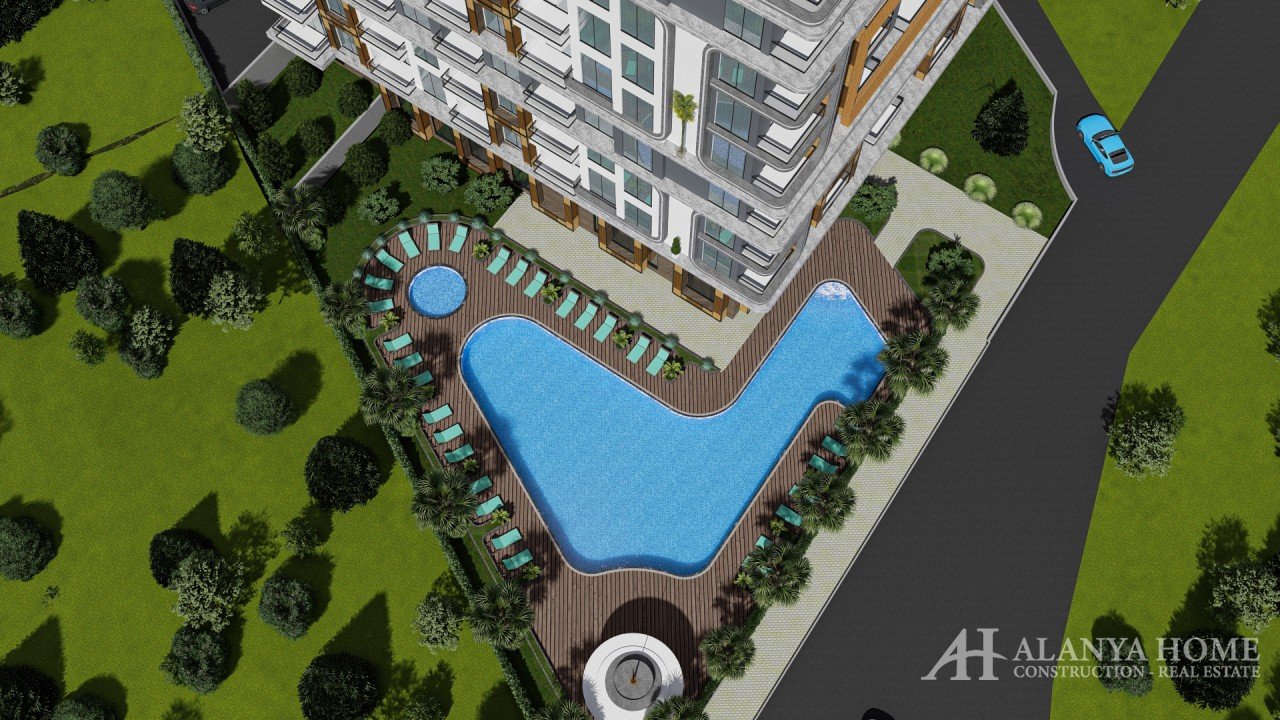 Grand Kaptan Tosmur Alanya Antalya Türkei Kauf Verkauf Eigentum einer möblierten Einzimmerwohnung in