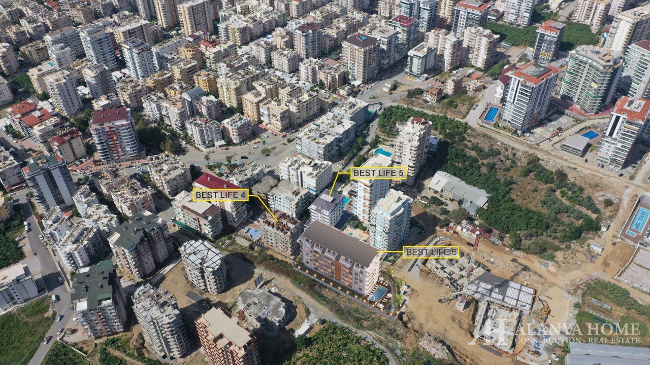 محمودلار ألانيا تركيا مفروشة ، شقة بغرفتي نوم ، شركة بناء ، مطلة على البحر ، شراء عقارات بيع