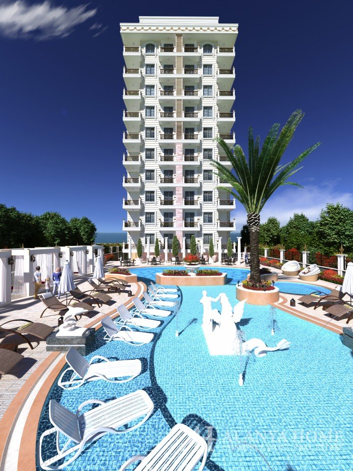 Yenisey 6 Mahmutlar Alanya Antalya Türkiye Satılık emlak, eşyalı, bir ve iki yatak odalı daire, yeni