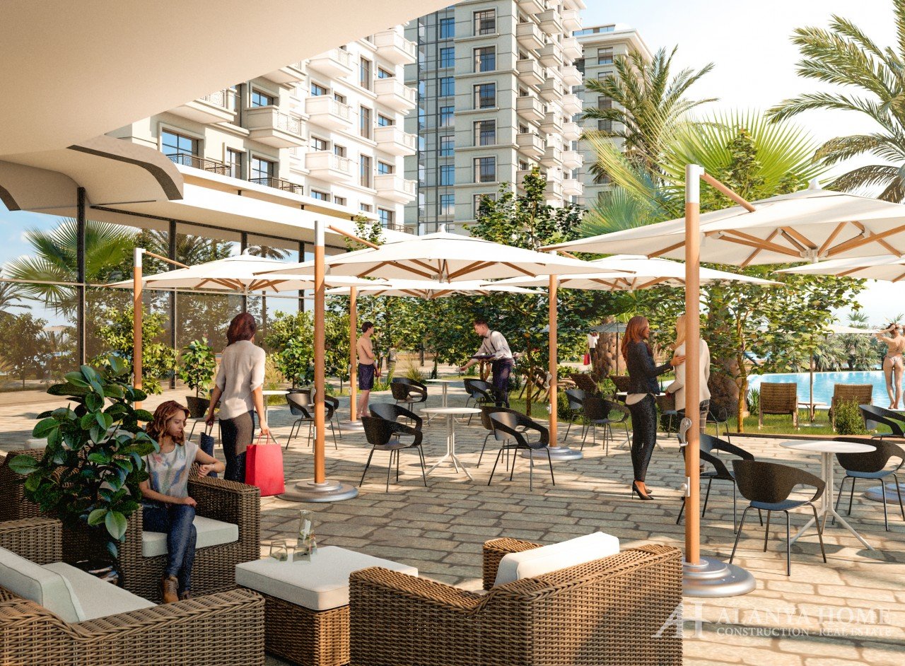 Mahmutlar Alanya Turquie meublé, un appartement de deux chambres, entreprise de construction, vue me