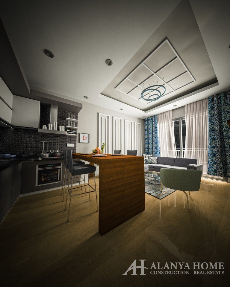 Ophelia Махмутлар Алания Анталия Түркияда теңіз көрінісі бар теңіздің жанында құрылыс салушы компани