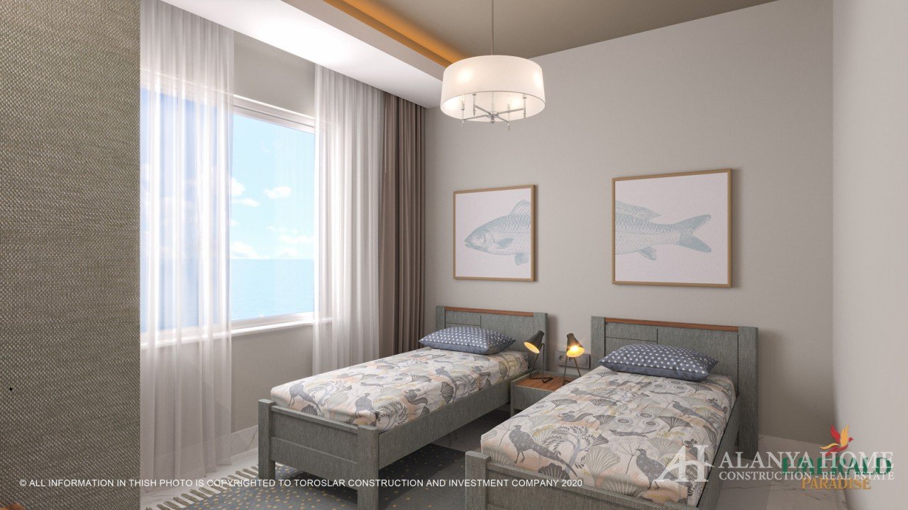 Фото купить продать недорогую двухкомнатную квартиру недвижимость1+1 c просторной спальней Алания Хо