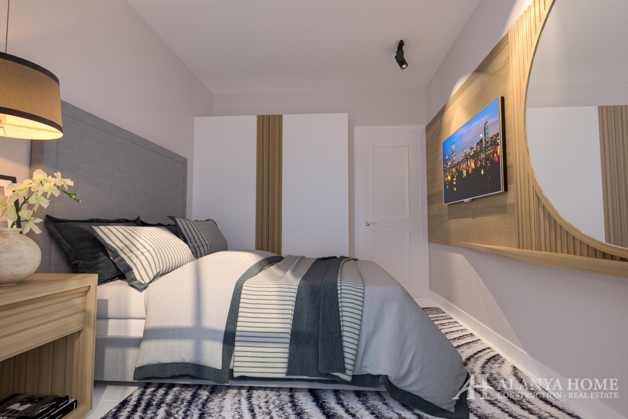 Фото покупка продажа недорогая двухкомнатная квартира 1+1 c просторной спальней Алания Хоум Анталия 