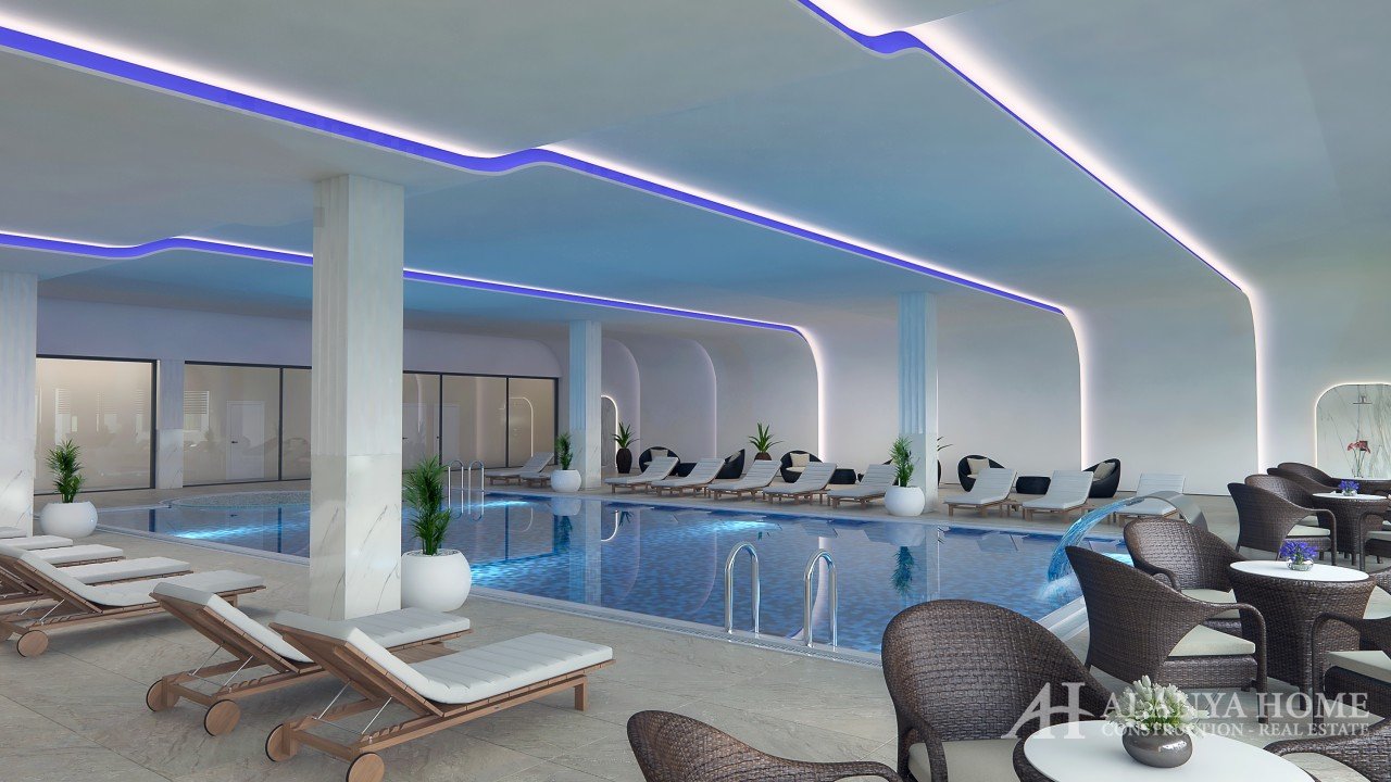 Фото покупка продажа недорогая квартира в доме жилом комплексе с крытым внутренним бассейном Алания