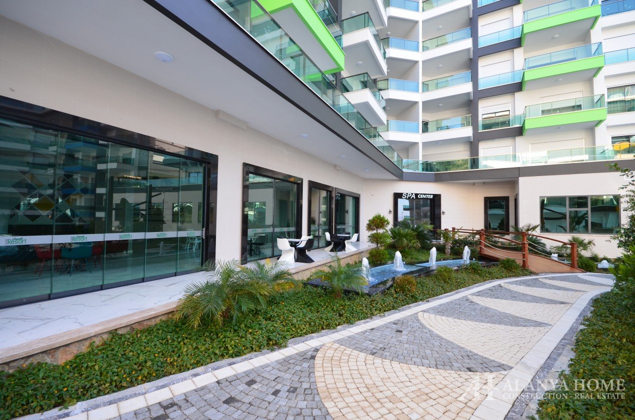 منتجع كوناك كارجيجاك ألانيا أنطاليا تركيا صور شراء بيع شقة سكنية مفروشة بالتقسيط في مبنى جديد من مطو