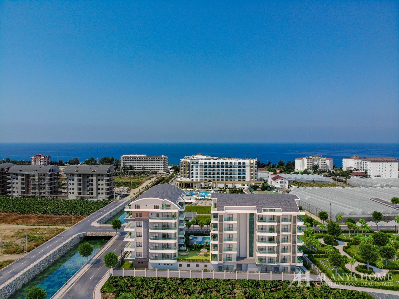 Vanessa River Каргыджак Аланья Анталия Турция жаңа жобадағы ғимараттан теңіз көрінісі теңіздің жанын