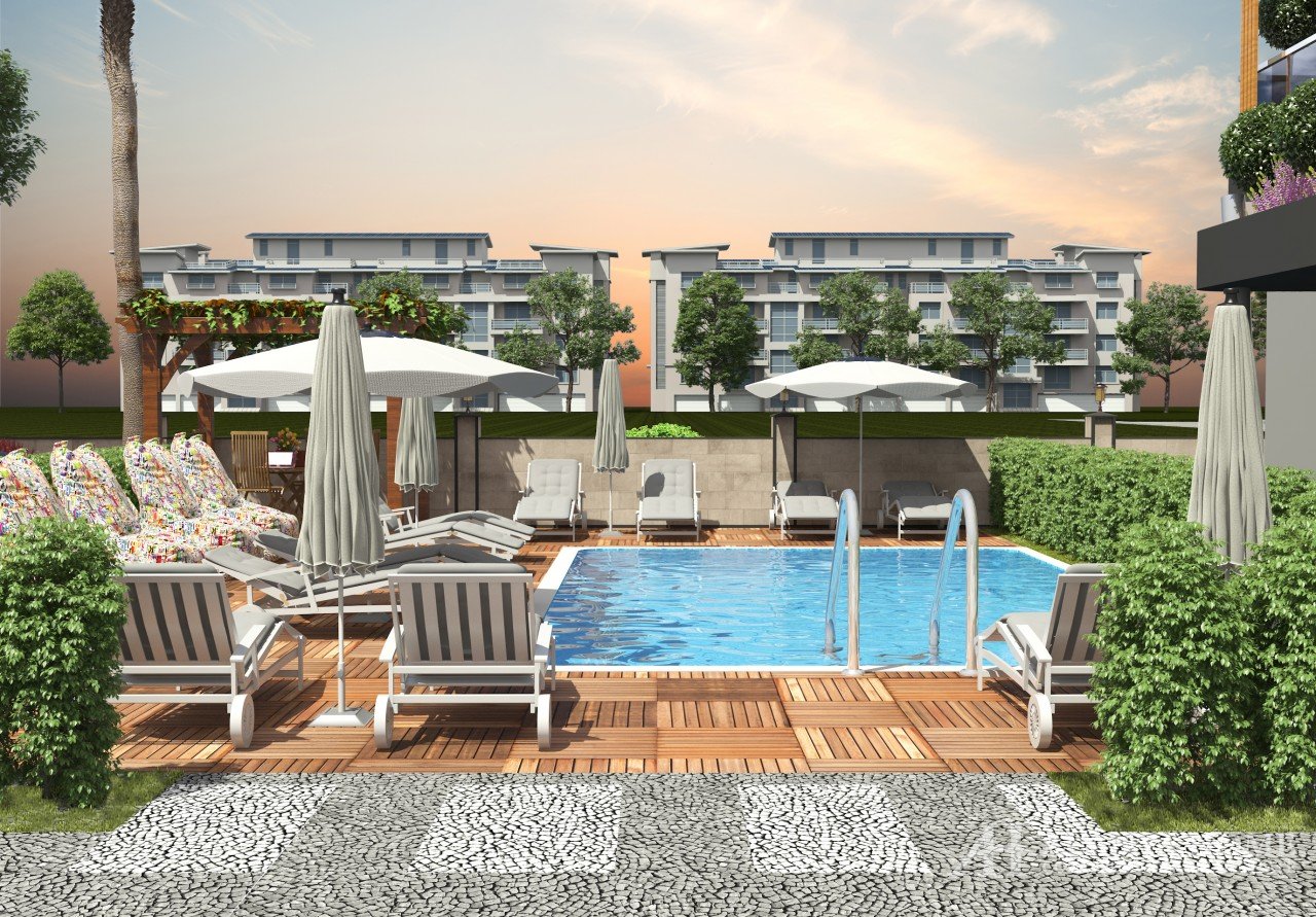 AKR Akrabasi Kargicak ألانيا أنطاليا تركيا صورة شراء بيع شقة سكنية مفروشة بالتقسيط في مبنى جديد من م