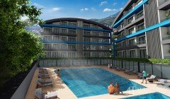 Exodus Residence Mahmutlar Alanya Antalya Türkiye satın alma satılık eşyalı tek yatak odalı daire ye