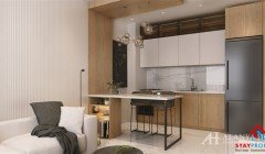 Фото покупка продажа недорогая двухкомнатная квартира 1+1 c просторной гостиной кухней студия Алания