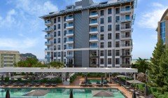 Royal Towers Center Alanya Antalya Türkei Kauf Verkauf Eigentum einer möblierten Einzimmerwohnung in