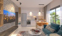 Фото покупка продажа недорогая двухкомнатная квартира 1+1 c просторной гостиной кухней студия Алания