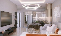 Фото покупка продажа недорогая двухкомнатная квартира 1+1 c просторной гостиной Алания Хоум Анталия 