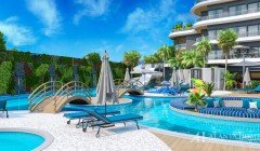 Фото купить продать недорогую квартиру недвижимость в доме жилом комплексе с открытым бассейном Алан