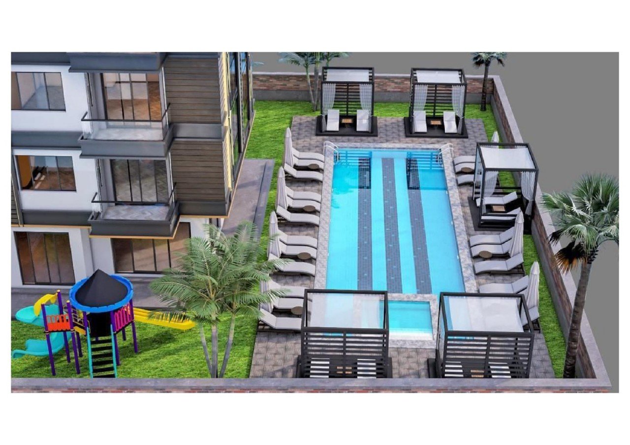 Фото купить продать недорогую квартиру недвижимость в доме жилом комплексе с открытым бассейном Алан