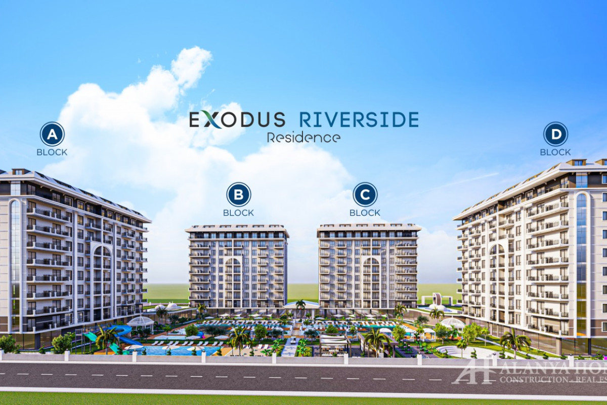 Exodus Riverside Demirtas Alanya Antalya Turkey purchase property of a furnished one or two bedroom 