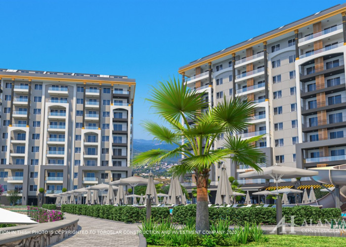 Zümrüt Cennet Avsallar Alanya Antalya Türkiye satın alma satılık eşyalı tek yatak odalı daire yeni b