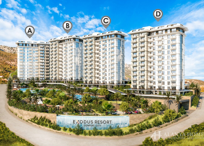Exodus Resort Comfort City Mahmutlar Alanya Turkey Purchase sale property, furnished, one and two be