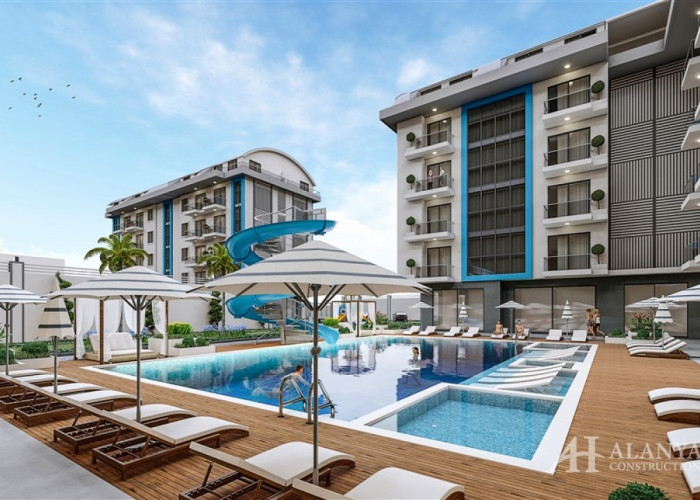 Exodus Nature Stay Oba Alanya Antalya Türkiye satın alma satılık mobilyalı tek yatak odalı daire yen