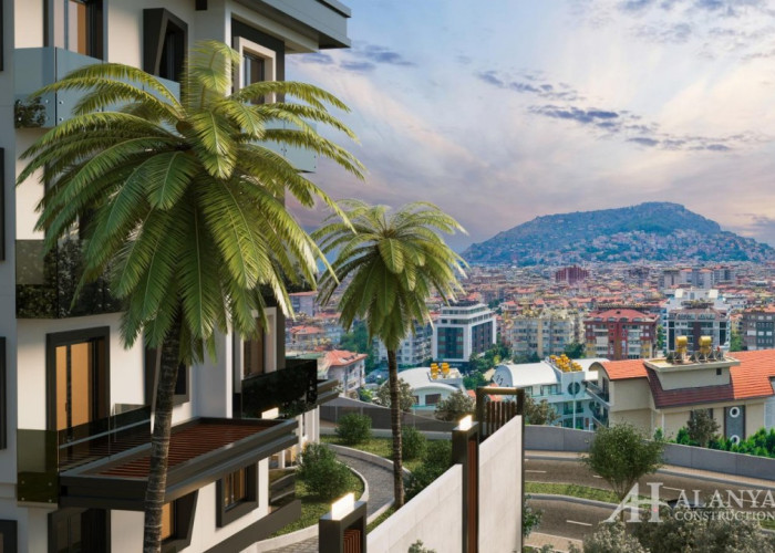 Kingdom Alanya Antalya Turkey purchase sale property of a furnished one-bedroom apartment in a new p
