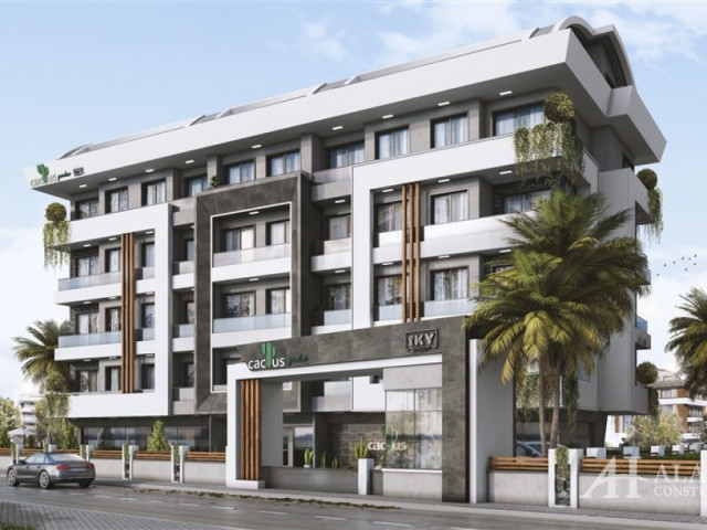Cactus Garden Oba Alanya أنطاليا تركيا شراء بيع عقار لشقة مفروشة بغرفة نوم واحدة في مخطط تقسيط مشروع