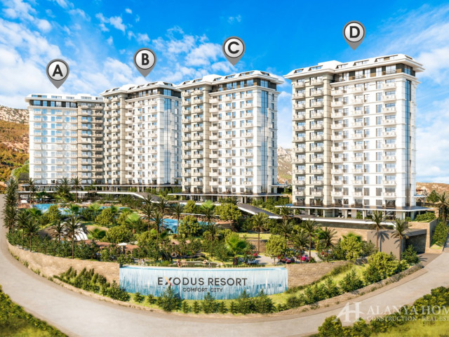 Exodus Resort Comfort City Mahmutlar Alanya Turkey Purchase sale property, furnished, one and two be