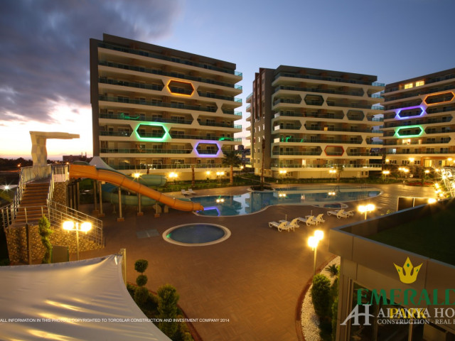 Emerald Park Avsallar Alanya Antalya Türkiye satın alma satılık eşyalı tek yatak odalı daire yeni bi