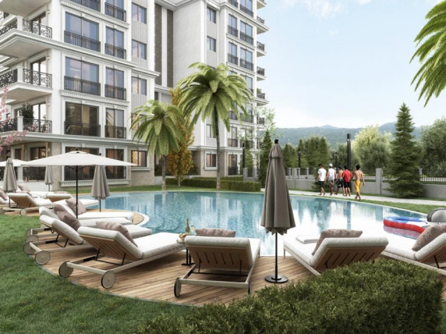 Triumph Residence Center Alanya Antalya Türkiye satın alma satılık eşyalı tek yatak odalı daire yeni